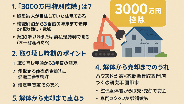 空き家売却で活用！「3000万円特別控除」と最適な取り壊し時期ガイド