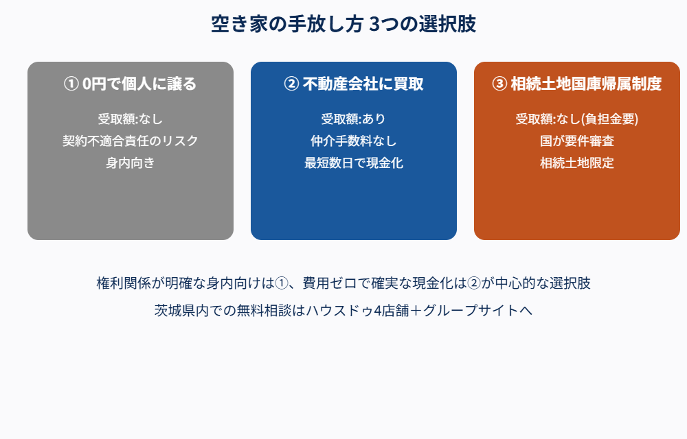 空き家の手放し方3つの選択肢|茨城県ハウスドゥグループ