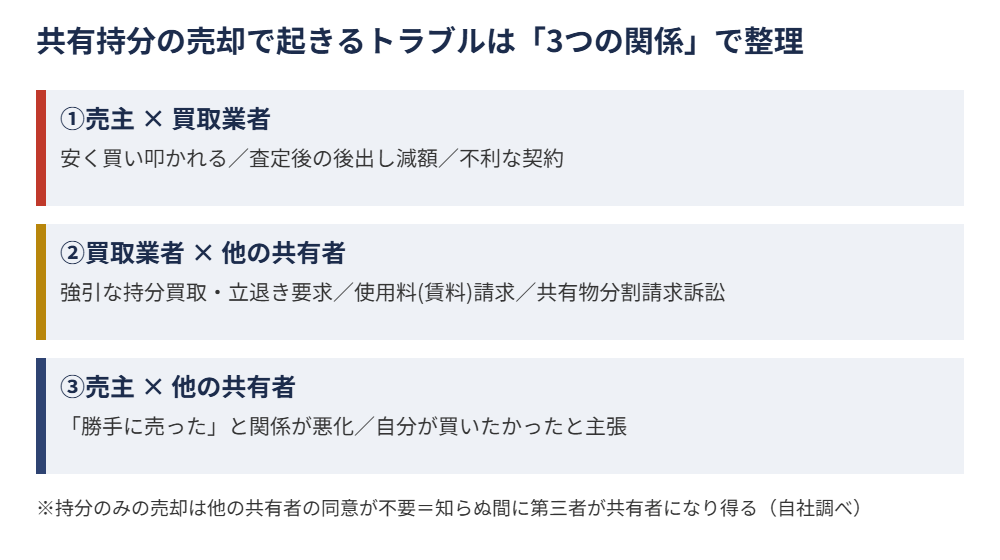 共有持分売却トラブルを3つの関係で整理|ハウスドゥ茨城グループ