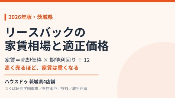 リースバックの家賃相場と適正価格｜計算方法と利回り逆算【2026】