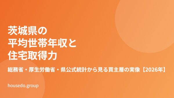 茨城県の平均世帯年収と住宅取得力【2026年】