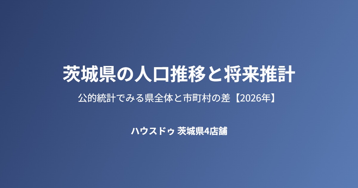 茨城県の人口推移と将来推計|ハウスドゥ 茨城県4店舗