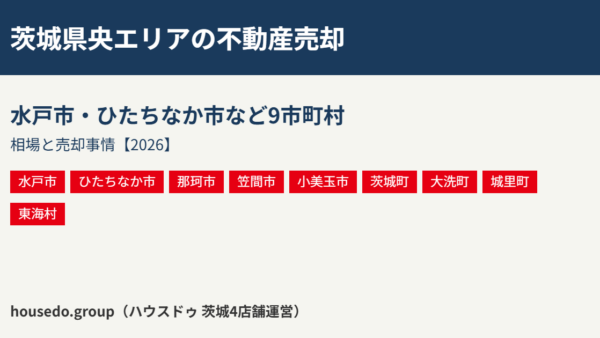 茨城県央エリアの不動産売却｜水戸市など9市町の相場【2026】