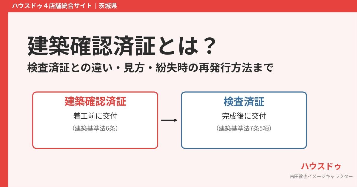 建築確認済証とは｜検査済証との違い ハウスドゥ茨城県4店舗