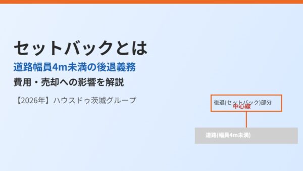 セットバックとは｜道路幅員4m未満の後退義務と費用・売却への影響【2026年】