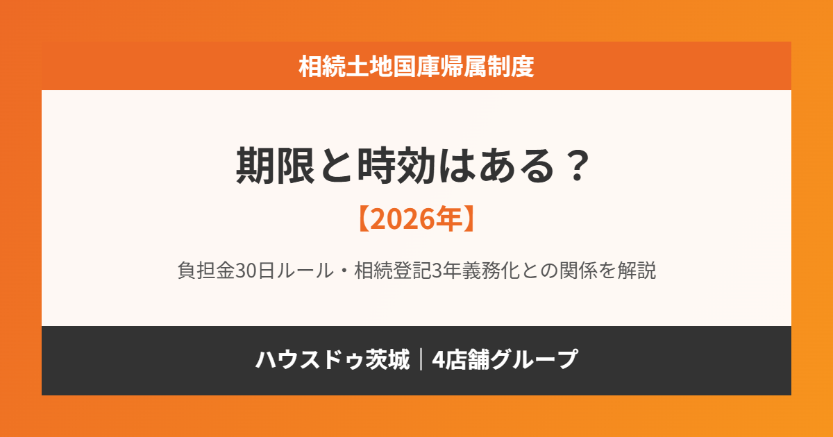 相続土地国庫帰属制度の期限と時効|ハウスドゥ茨城グループ
