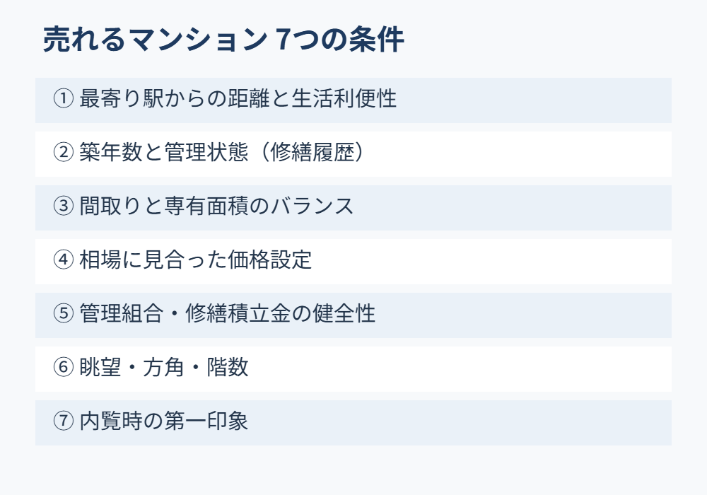 売れるマンション 7つの条件チェックリスト
