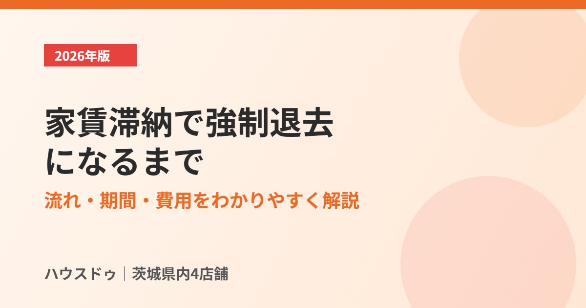 家賃滞納の強制退去|流れ・期間・費用 ハウスドゥ茨城