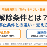 解除条件とは？停止条件との違い・覚え方を図解したアイキャッチ｜ハウスドゥ茨城