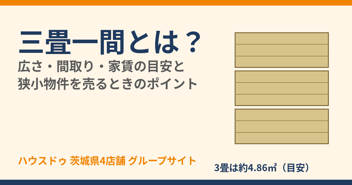 三畳一間とは？広さ・間取り・家賃の目安｜ハウスドゥ 茨城県